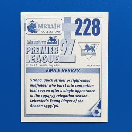 Emile Heskey Leicester City Merlin Premier League 97 Sticker #228