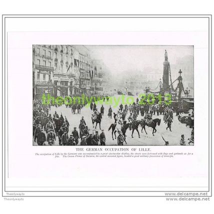 THE GERMAN OCCUPATION OF LILLE, FRANCE, BOOK ILLUSTRATION c1914