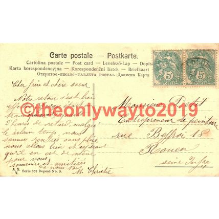 Bonne Annee (Horseshoe and Snow Scene), ASV French Postcard