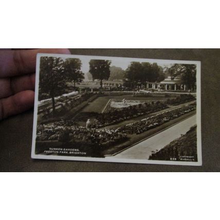 1954 Wardell real photo Postcard -Sunken Gardens, Preston Park Brighton - Sussex