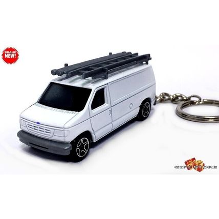 HTF KEYCHAIN WHITE FORD ECONOLINE VAN HANDYMAN REPAIR E-SERIES NICE GIFT