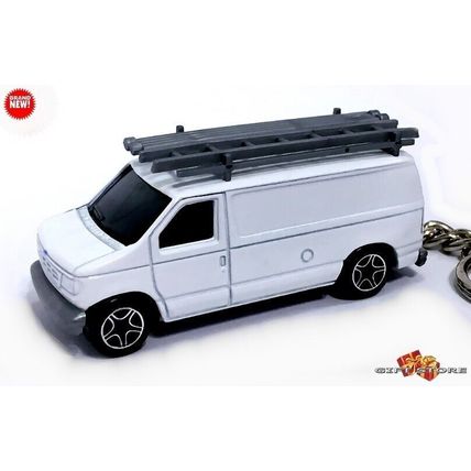 HTF KEYCHAIN WHITE FORD ECONOLINE VAN HANDYMAN REPAIR E-SERIES NICE GIFT