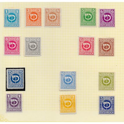 AUSTRIA MH & MNH SELECTION PRE WAR STAMPS 112 COUNT NEWSPAPER AIRS ARMS ARTS ETC