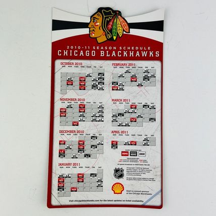 Chicago Blackhawks 2010-11 Hockey Season Schedule Magnet