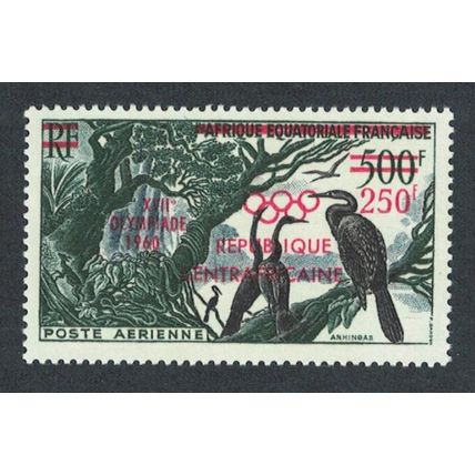 Central African Rep. Anhinga Birds Ovpt 'Olympic Games 1960' 1960 MNH SG#18