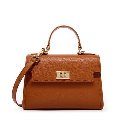 Genuine Leather Women Top Handle Straw Crossbody Bags Brown