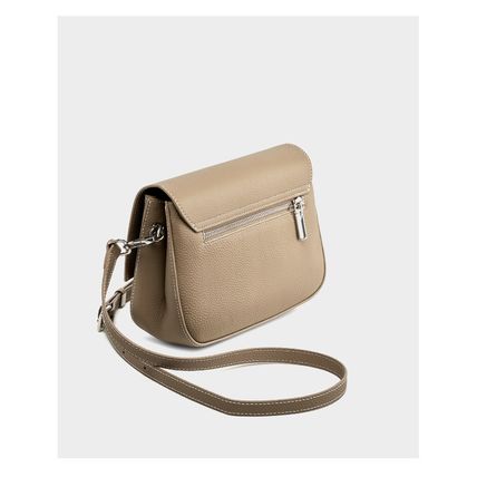 Genuine Leather Women Square Crossbody Shoulder Purse Flap Satchel Handbag Grey