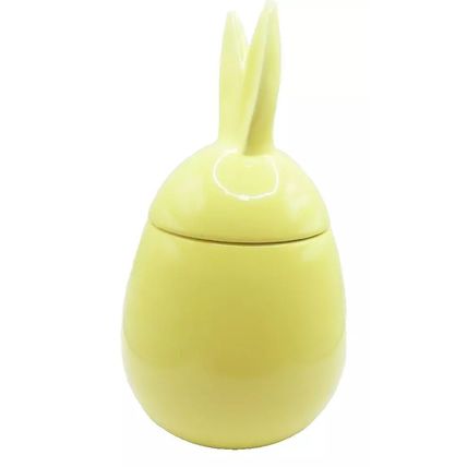 Yellow Easter Bunny Jar Ceramic 25 CM Holiday Home Decor Christianity