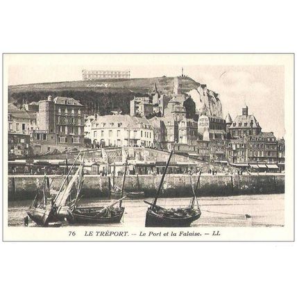 76 - Le Tréport - le port et la falaise