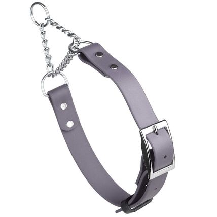 Dog Pet Martingale Collar with Metal Buckle W 3/4" x L 11"-15" Battleship Gray