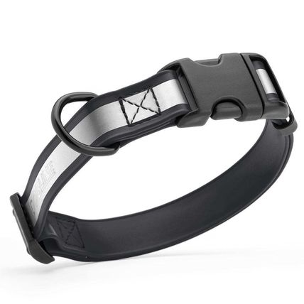Dog Pet Reflective Collar With QR Buckle - Black 3/4" W 15-25" L