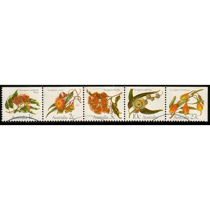Australia 1982 Eucalyptus Flowers Strip of 5 Used Stamps .