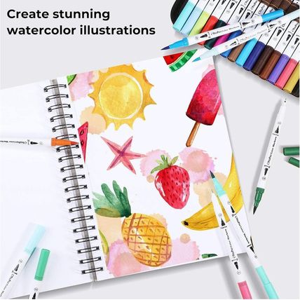 Ohuhu Markers for Adult Coloring Books No Bleeding 160 Colors Water-Based Dual T