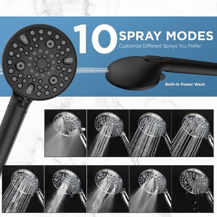 Dual Filtered Rain Shower Head Combo, High Pressure Handheld Shower Head with Ad