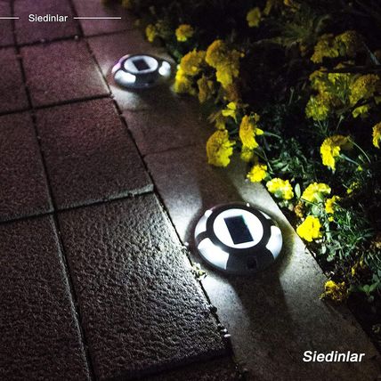 Siedinlar Solar Deck Lights Driveway Dock LED Light Solar Powered Outdoor Waterp
