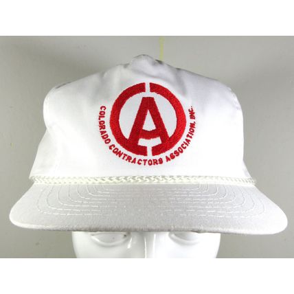 Vintage Colorado Contractors Association INC Strapback Hat Cap White Red Logo