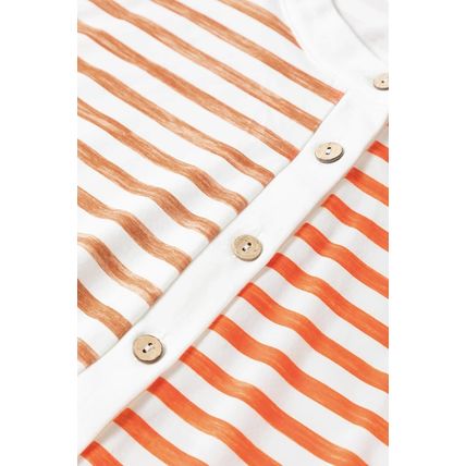 Orange Stripe Oversized Buttoned Front Sleeveless Wide Leg Jumpsuit