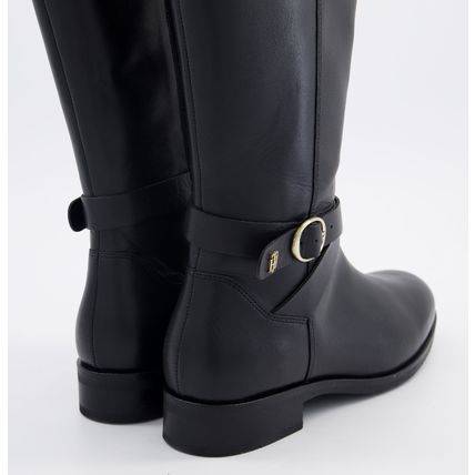 TOMMY HILFIGER Leather Belt Knee High Boots - NEW