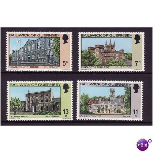 GUERNSEY 1976 BUILDINGS SET 4 VALS U/M MINT