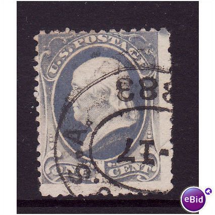 USA 1873 SG 158a 1c ULTRAMARINE FRANKLIN FINE USED