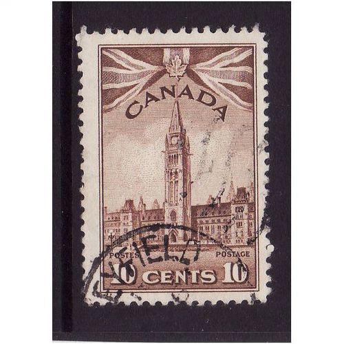 CANADA 1942 10c BROWN PARLIAMENT BUILDING SG 383 FINE USED #5