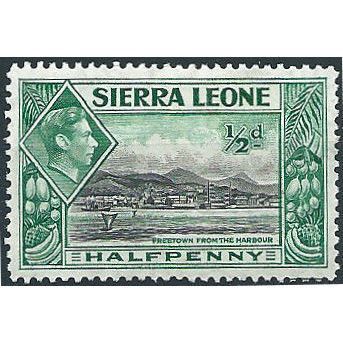 Sierra Leone 1938 SG158 1/2d Black & Blue-Green Mounted Mint .. ..