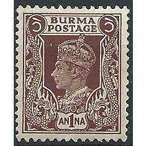Burma 1938 SG22 1a Purple Brown Mounted Mint .. ..