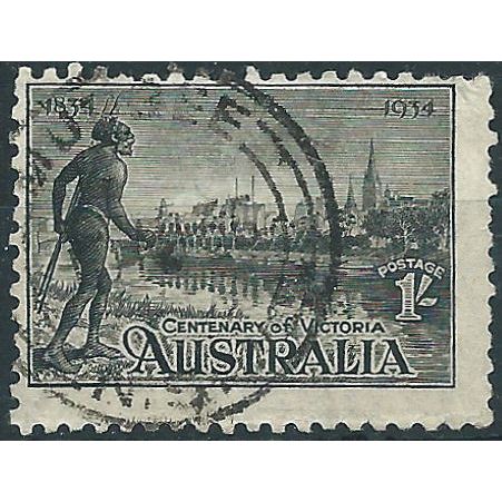 Australia 1934 SG149 1/- Black Good/Fine Used ....
