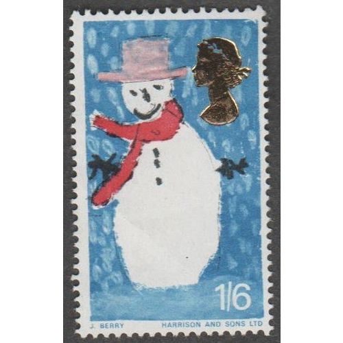 1966 Christmas. 1/6 Val (ordinary) Snowman. UnMounted Mint/Never Hinged