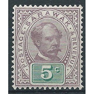 Sarawak 1891 SG12 5c Purple & Green Mounted Mint....