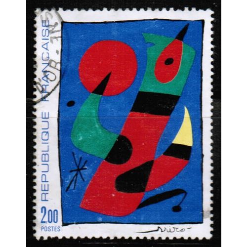 1974 France - Joan Miro painting 2.00 Fr.- Sc# 1395 used