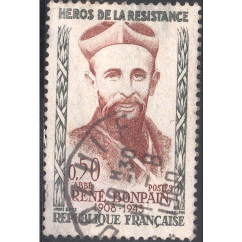 France 1960 - SG1482 - 50c brown & green - Abbe Rene Bonpain - used