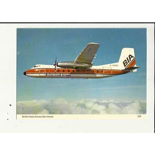 Aviation BRITISH ISLAND AIRWAYS DART HERALD Postcard by Skilton & Fry (279)