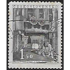 Mi 647: 1 Kč grey-blue Heavy Industry: Forging Press.