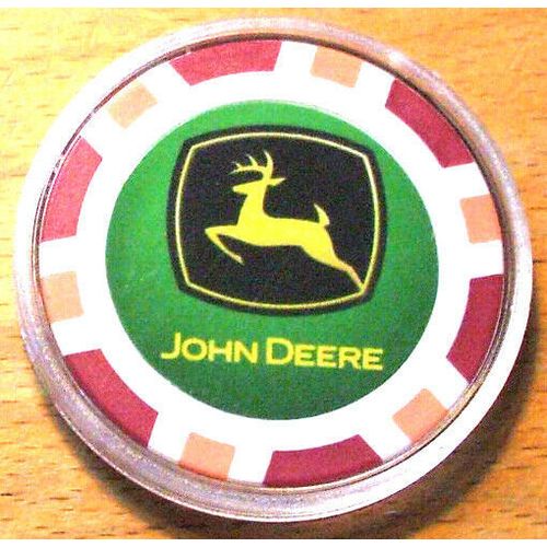 John Deere Poker Chip Golf Ball Marker - Red - Hard To Find Chip