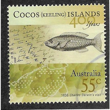 CKI 2009 55c 'DARWINS NOTEBOOK' FINE USED (EBID70-992)