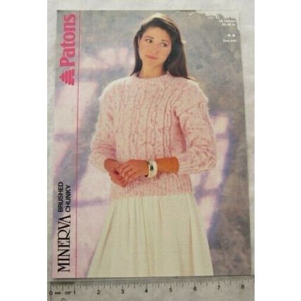 1988 Patons 3419 sweater with cables, chunky, easy knit