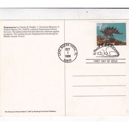 United States 1989 Dinosaurs Maximum cards set of 6 Lake Buena Vista cancel VGC