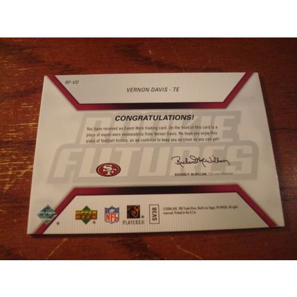 2006, Upper Deck, Rookie Futures, Patch, VERNON DAVIS, 49ers