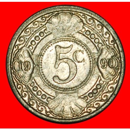 Ⰶ WITHOUT ARUBA 1989-2023:NETHERLANDS ANTILLES★5 CENTS 1990★LOW START★NO RESERVE