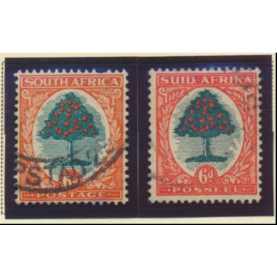 South Africa Stamps Scott #25a To 25b, Used
