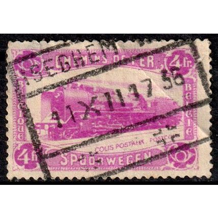 Belgium 1934 Steam Locomotive and Post Horn 4Fr Used Stamp Spoorwegen Railway