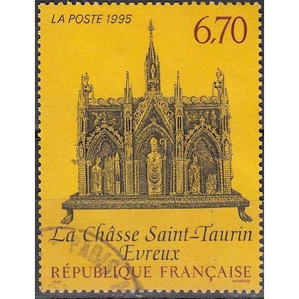 France 1995 Michel 3070 O Cote (2008) 2.20 € Evreux La châsse de Saint-Taurin