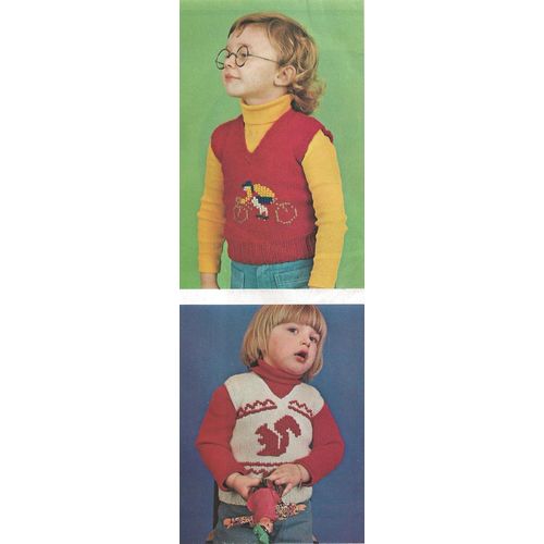 Yarn Knit Child's Pattern Sleeveless Slipon