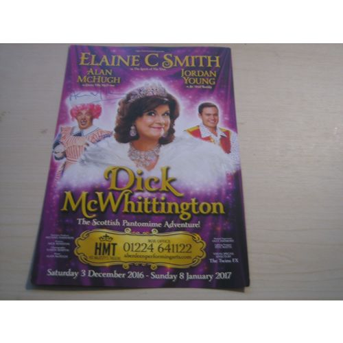 Alan McHugh (2016/17 Aberdeen Panto flyer) hand signed RARE *FREE POST*