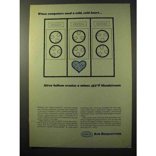 1964 Airco Air Reduction Ad - Computers Need Cold Heart