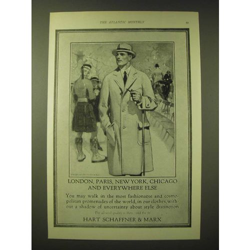 1924 Hart Schaffner & Marx Ad - London, Paris, New York, Chicago and Everywhere