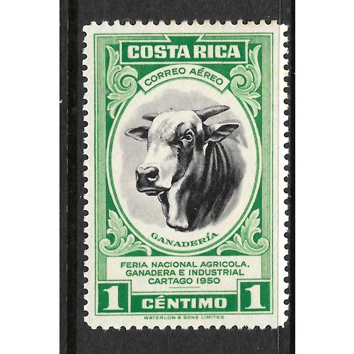 COSTA RICA 1950 SG488 1c GREEN BULL U/M MINT