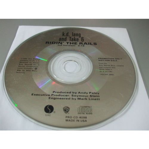 Ridin' the Rails by k. d. Lang and Take 6 (LP Version Promo Single) (CD, 1990)