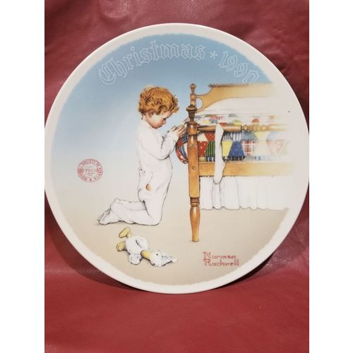 Norman Rockwell 1990 Christmas Plate - A Christmas Prayer